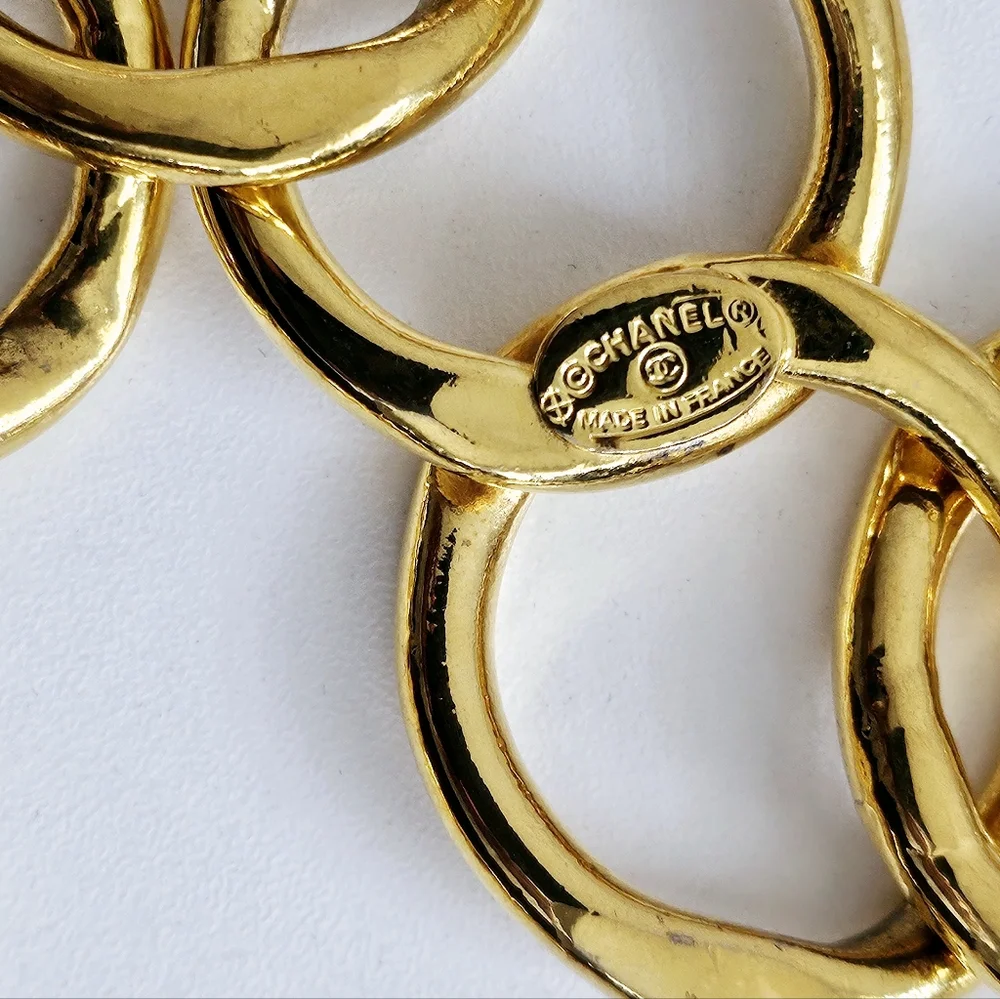 Chanel Gold-plated Large Runway Chain-link CC Medallion Belt